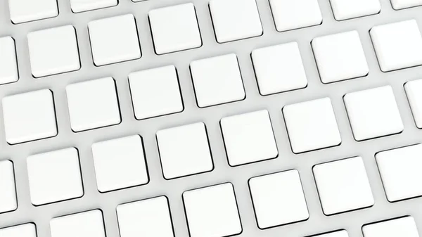 Teclas Blancas Blanco Teclado Computadora Primer Plano Vista Desde Arriba — Foto de Stock