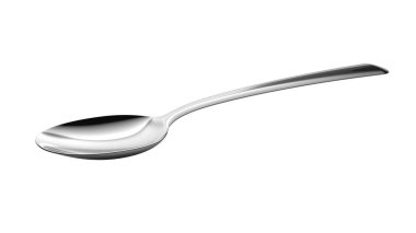 Silver spoon isolated on white background. 3d illustration. clipart