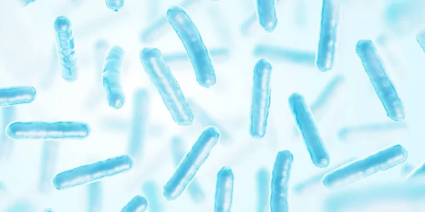 Bacterias Celda Biológica Color Azul Microorganismos Procarióticos Ilustración — Foto de Stock