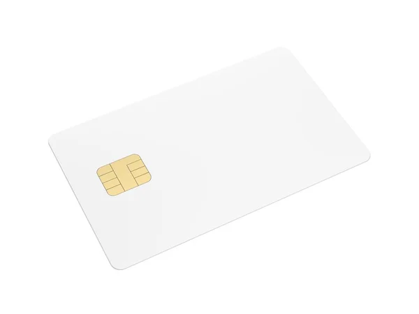 Bílé Prázdné Plastové Kreditní Karty Izolované Bílém Pozadí Ilustrace — Stock fotografie