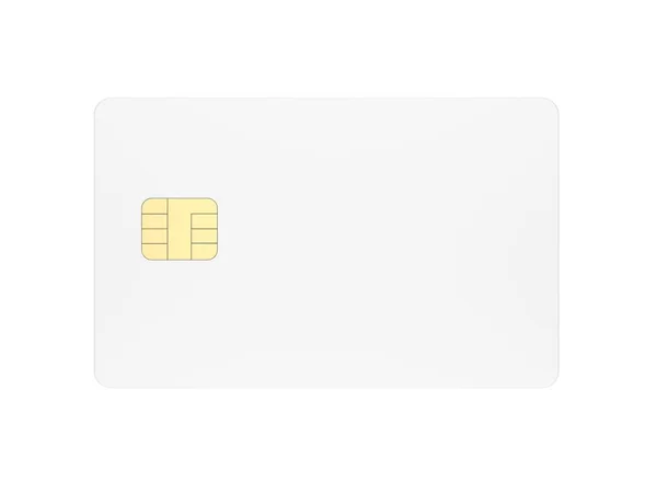 Witte Blanco Plastic Creditcard Geïsoleerd Witte Achtergrond Illustratie — Stockfoto