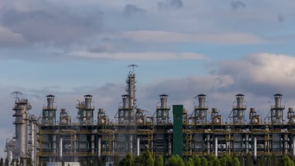 Timelapse Planta Petrolífera Petroquímica Para Producto Químico Zona Industrial Para — Vídeo de stock