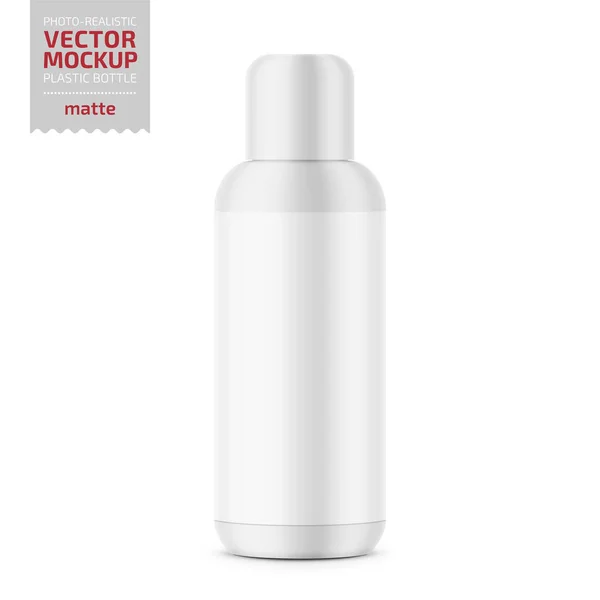 Beyaz Plastik Kozmetik şişe şablonu. — Stok Vektör