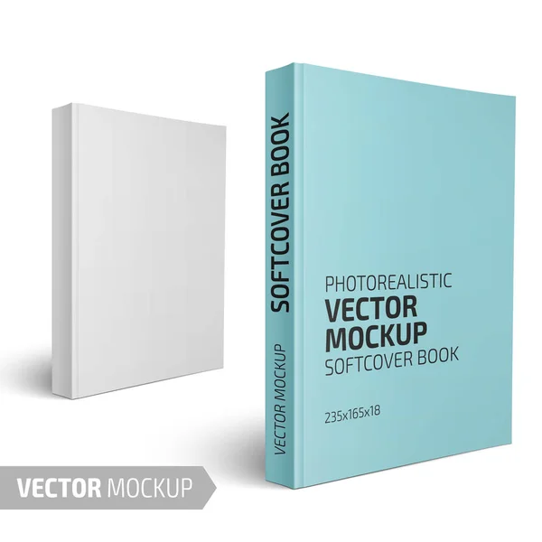 Modelo de livro softcover vertical em branco . — Vetor de Stock