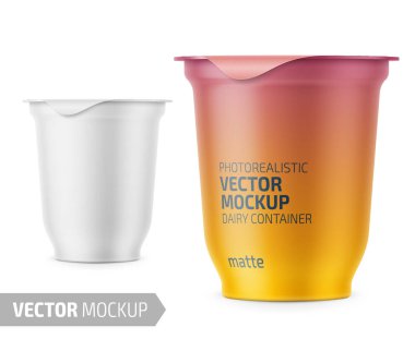 Beyaz yoğurt pot şablon örnek tasarımı ile.