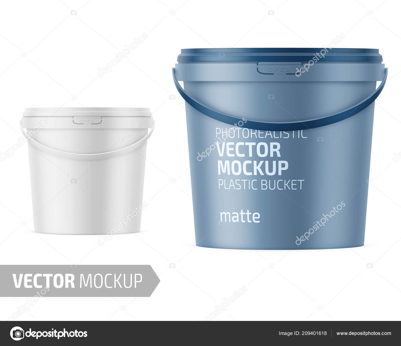Download White Matte Plastic Bucket Food Products Paint Household Stuff 900 Vector Image By C Gruffi Vector Stock 209401618