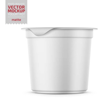 Folyo kapak mockup potu beyaz yoğurt.