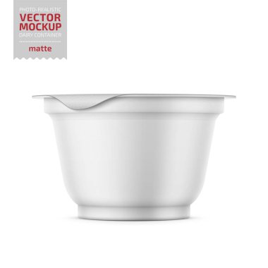 Folyo kapak mockup potu beyaz yoğurt.
