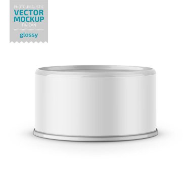 Tuna can with label on white background. clipart