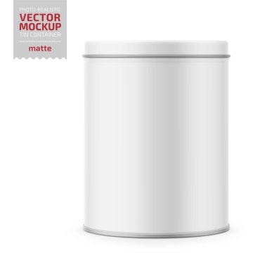 Yuvarlak mat teneke kutu kapak mockup ile.
