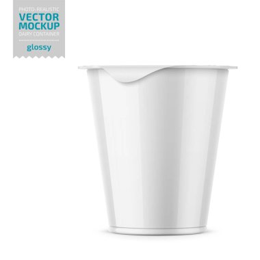 Folyo kapak mockup potu beyaz yoğurt.