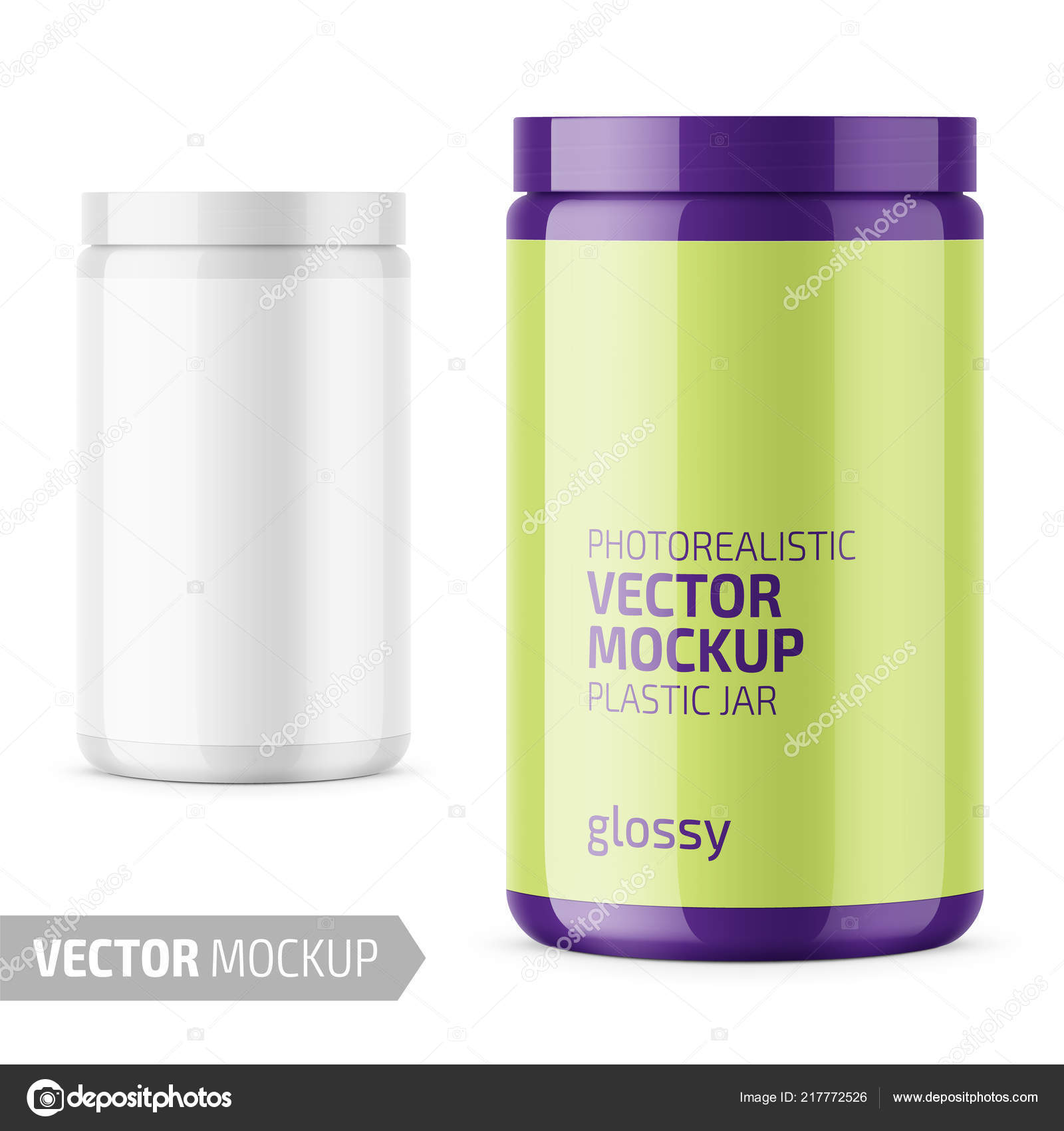 Download White Glossy Plastic Jar With Lid For Powder Stock Vector Image By C Gruffi 217772526