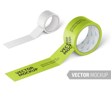 Beyaz parlak Viyolonsel kaset rulo. Gerçekçi vektör.