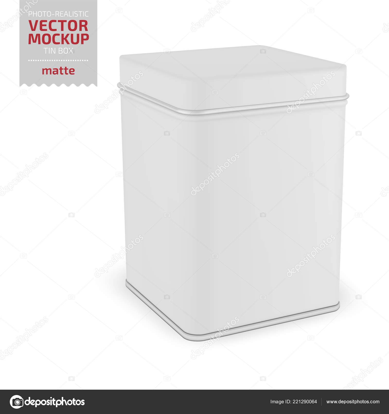 Download Square Matte Tin Can Template Realistic Vector Vector Image By C Gruffi Vector Stock 221290064