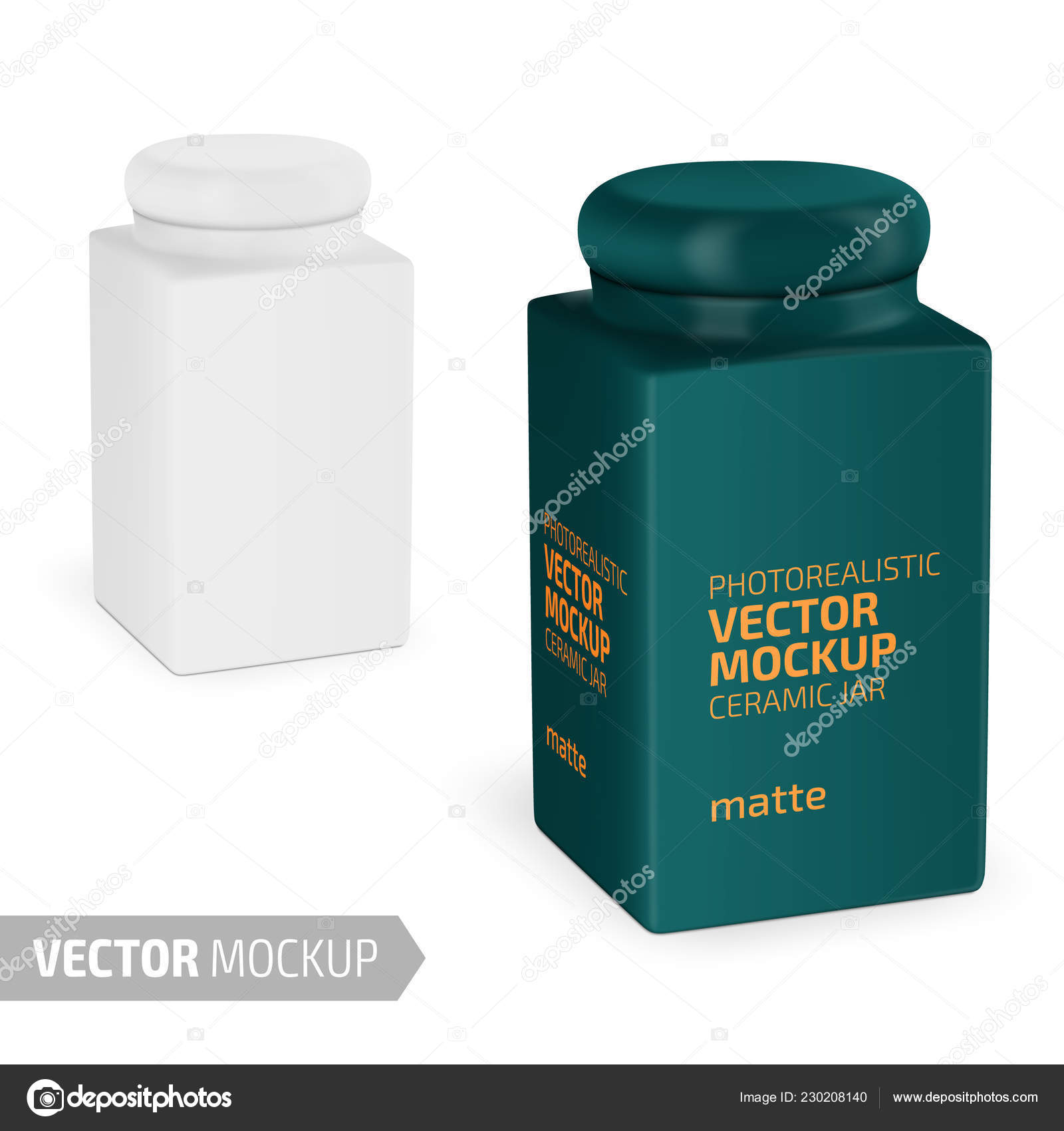 Download Square Matte Ceramic Jar Mockup Realistic Vector Vector Image By C Gruffi Vector Stock 230208140
