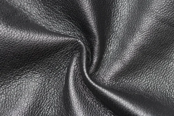 Hintergrund Muster Textur Aus Gedrehtem Schwarzen Leder — Stockfoto