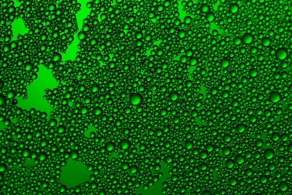 Green Water Drops Background. Close up, macro shot