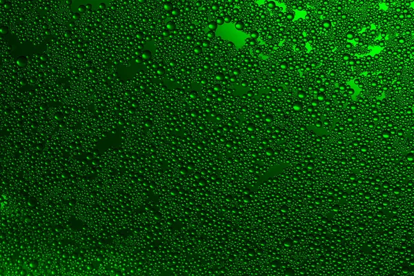 Green Water Drops Background. Close up, macro