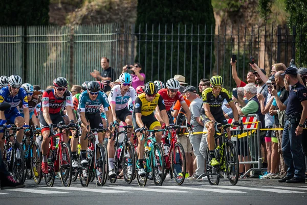 Roma Italia Mayo 2018 Grupo Ciclistas Profesionales Las Calles Roma — Foto de Stock