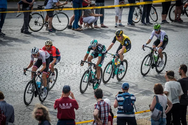 Roma Italie Mai 2018 Groupe Cyclistes Professionnels Dans Les Rues — Photo