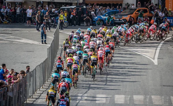 Roma Italien Maj 2018 Grupp Professionella Cyklister Gatorna Rom Den — Stockfoto