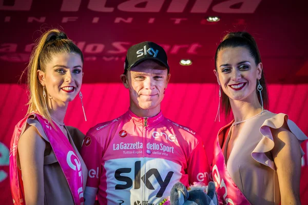 Roma Italia Mayo 2018 Chris Froome Camiseta Rosa Celebra Victoria — Foto de Stock