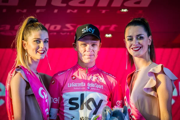 Roma Italia Mayo 2018 Chris Froome Camiseta Rosa Celebra Victoria — Foto de Stock