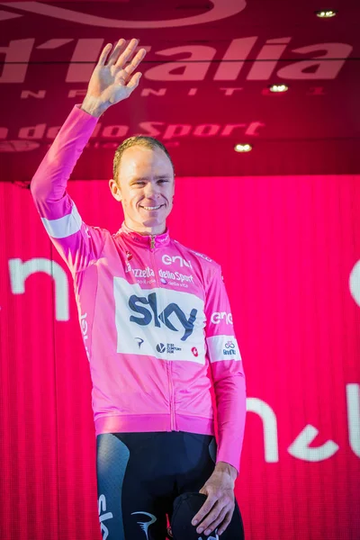 Roma Italia Mayo 2018 Chris Froome Camiseta Rosa Celebra Victoria — Foto de Stock