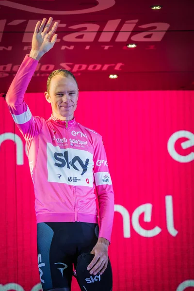 Roma Italia Mayo 2018 Chris Froome Camiseta Rosa Celebra Victoria — Foto de Stock