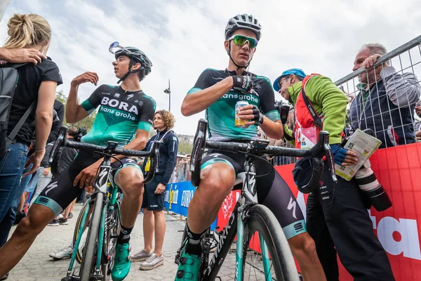 Cervinia Italie Mai 2018 Davide Formolo Son Coéquipier Bora Hansgrohe — Photo