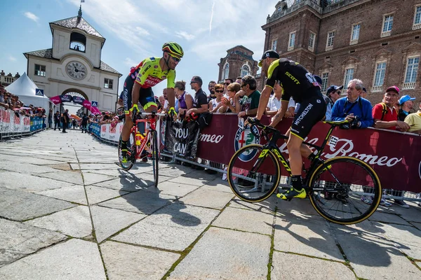 Venaria Reale Italy May 2018 Professional Cyclist Transfer Bus Podium — Stock Photo, Image