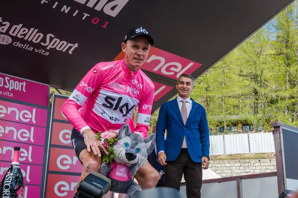 Bardonecchia Italia Mayo 2018 Chris Froome Sky Team Camiseta Rosa — Foto de Stock