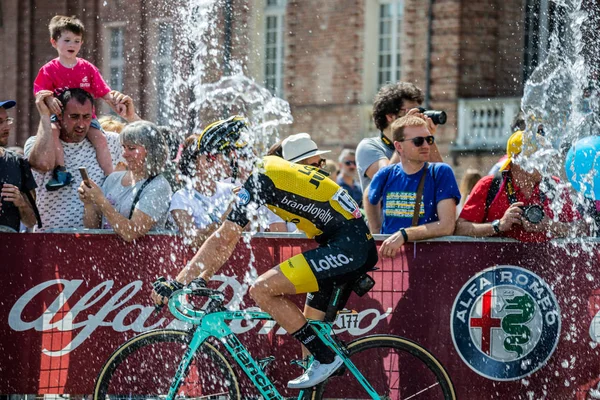 Venaria Reale Italia Mayo 2018 Equipo Profesional Ciclistas Lotto Traslado — Foto de Stock