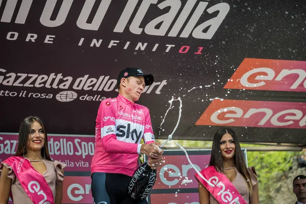 Bardonecchia Italia Mayo 2018 Chris Froome Sky Team Camiseta Rosa — Foto de Stock