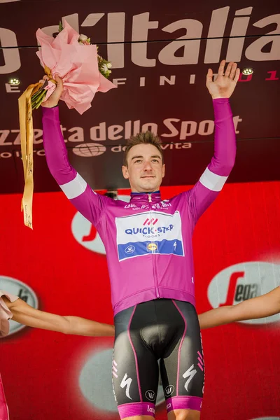 Prato Nevoso Italia Mayo 2018 Elia Viviani Quickstep Team Jersey — Foto de Stock