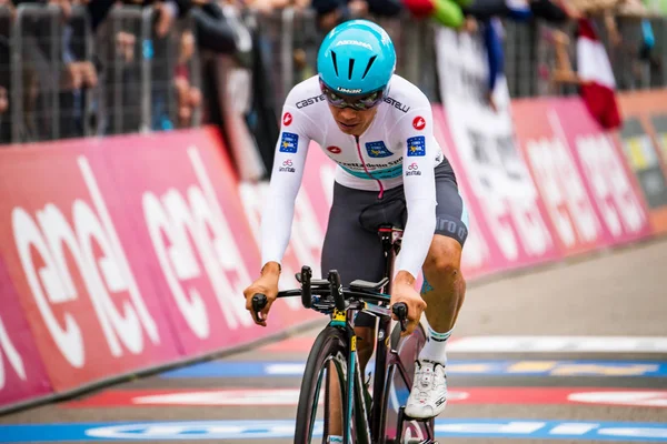 Rovereto Italia Mayo 2018 Miguel Ange López Astanateam Camiseta Blanca — Foto de Stock