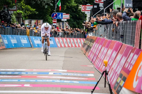 Rovereto Italia Mayo 2018 Tom Dumoulin Sunweb Team Línea Meta — Foto de Stock