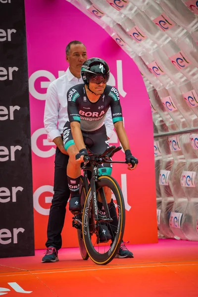 Trento Itália Maio 2018 Ciclista Profissional Bora Hansgrohe Team Pronto — Fotografia de Stock