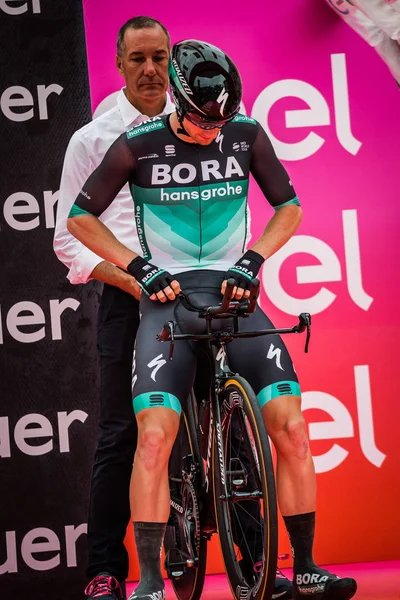 Trento Olaszország Május 2018 Ban Profi Kerékpáros Bora Hansgrohe Csapat — Stock Fotó