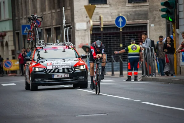 Trento Italia Mayo 2018 Ciclista Profesional Durante Etapa Contrarreloj Trento — Foto de Stock