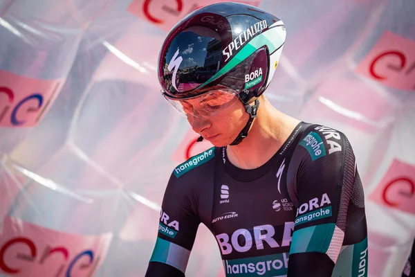 Verona Italy June 2019 Davide Formolo Bora Hansgrohe Team Concentrated — Stock Photo, Image