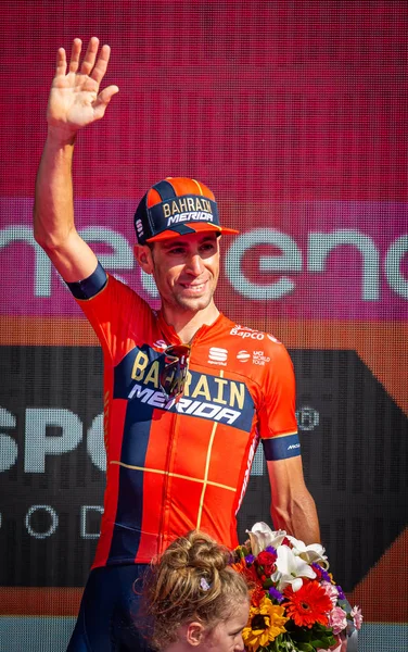Verona Itália Junho 2019 Vincenzo Nibali Bahrain Merida Pro Cycling — Fotografia de Stock