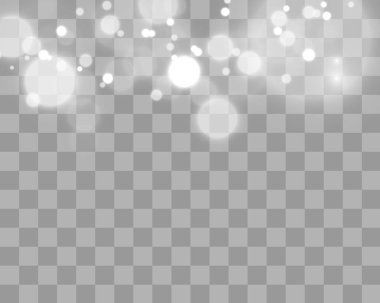 Işık soyut parlayan bokeh ışıkları. Bokeh ışıkları efekti şeffaf arkaplanda izole edildi. Şenlikli, mor ve altın renginde bir arka plan. Noel konsepti.