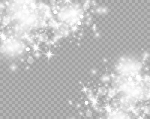 Chispas Blancas Estrellas Brillan Efecto Luz Especial Patrón Abstracto Navidad — Archivo Imágenes Vectoriales