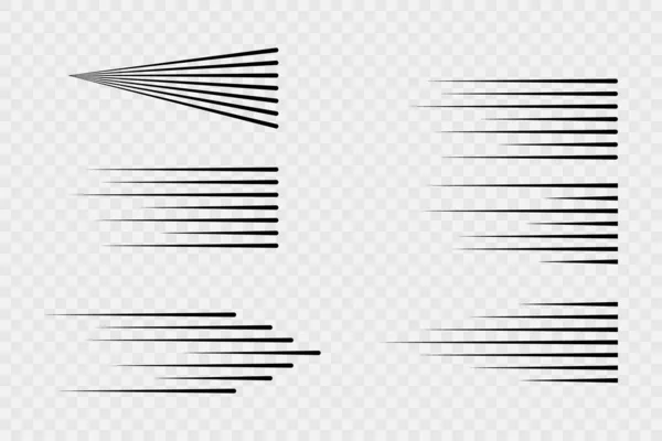 Líneas Velocidad Aisladas Conjunto Señales Movimiento — Archivo Imágenes Vectoriales