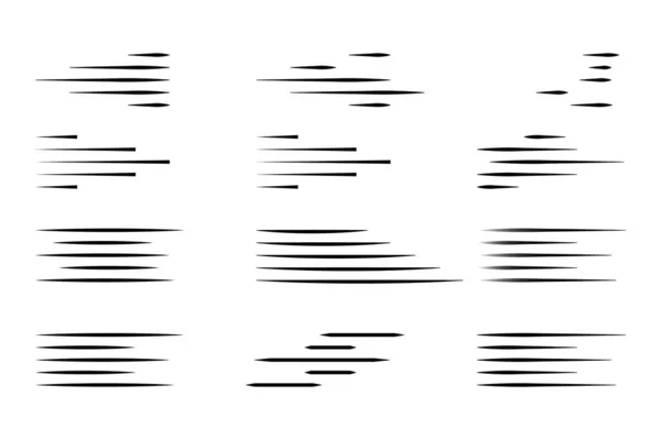 Líneas Velocidad Aisladas Conjunto Señales Movimiento — Archivo Imágenes Vectoriales