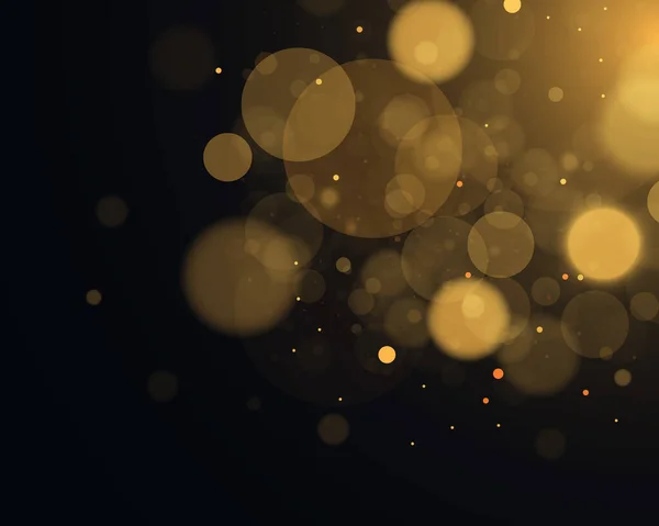 Festliche Goldene Leuchtenden Hintergrund Mit Bunten Lichtern Bokeh Weihnachtskonzept Abstrakte — Stockvektor