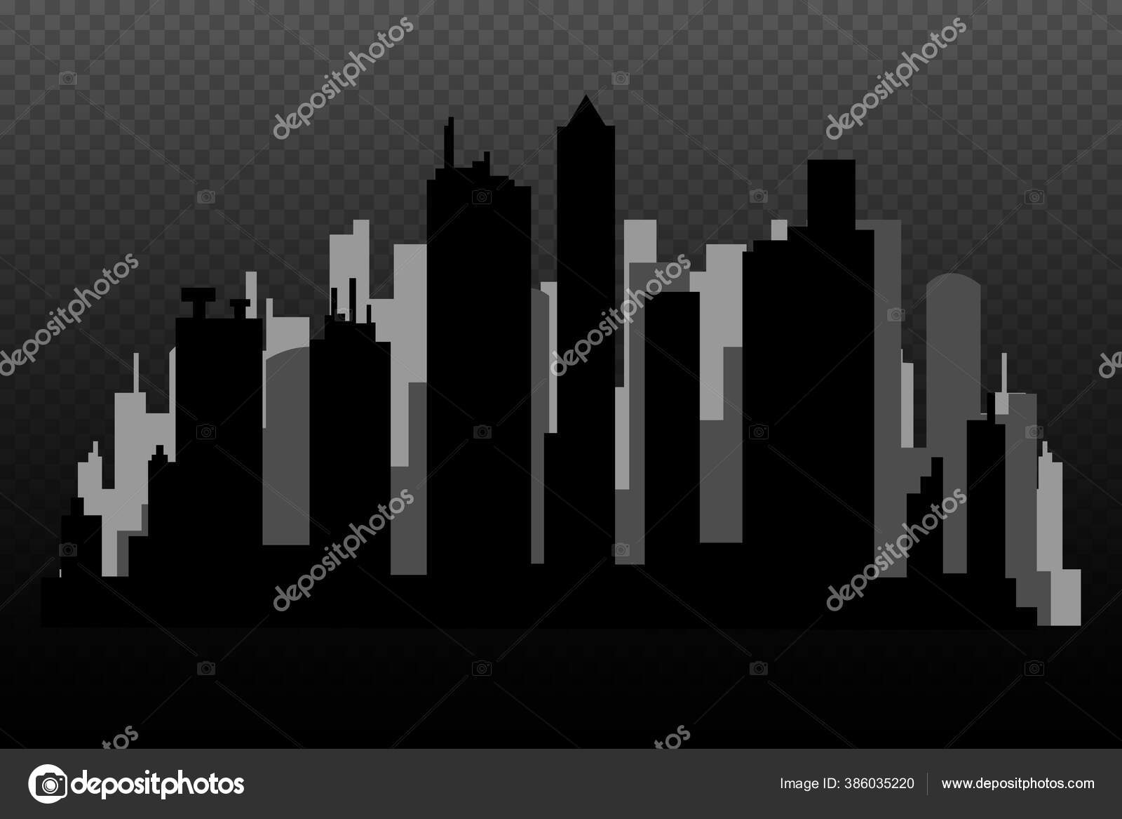 Set Dari Kota Vektor Siluet Stok Vektor C Mioli 386035220