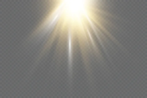 Luce Solare Trasparente Vettoriale Effetto Luce Flash Lente Speciale Sfocatura — Vettoriale Stock