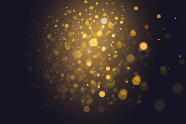 Dark Abstract Gold Bokeh Scintille Sur Fond Noir — Image vectorielle